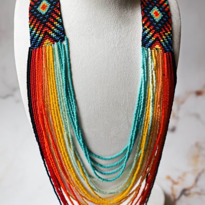 Zestaw biżuterii koralikowej z Nepalu RAINBOW